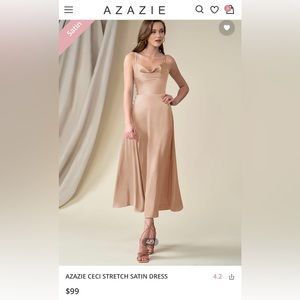 Ceci Blush Stretch Satin Bridesmaid Dress